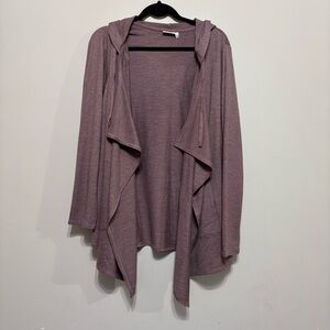 Elegant Mauve Hooded Cardigan for Women